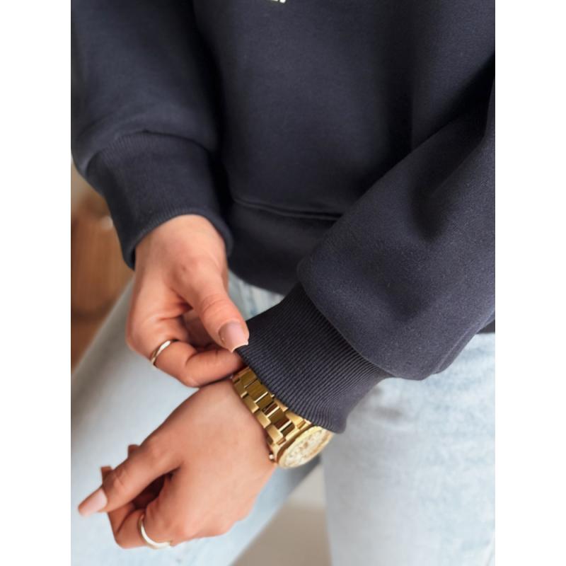 Női oversize blúz nyomtatott GOOSHY sötétkék