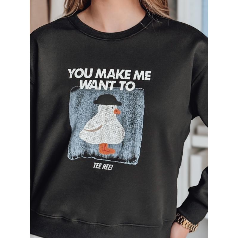 Dámská mikina s potiskem oversize GOOSHY černá