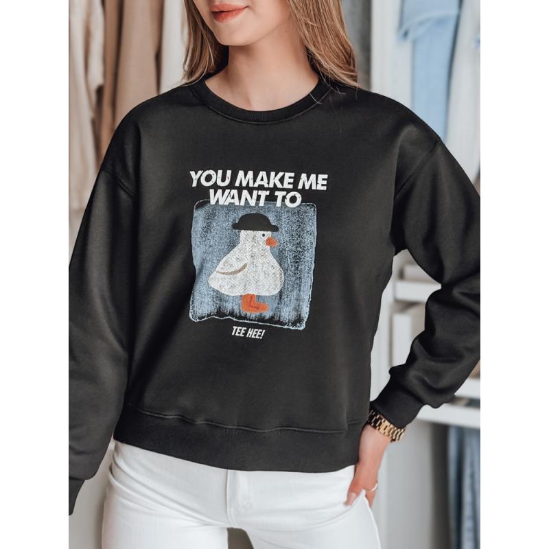 Dámská mikina s potiskem oversize GOOSHY černá