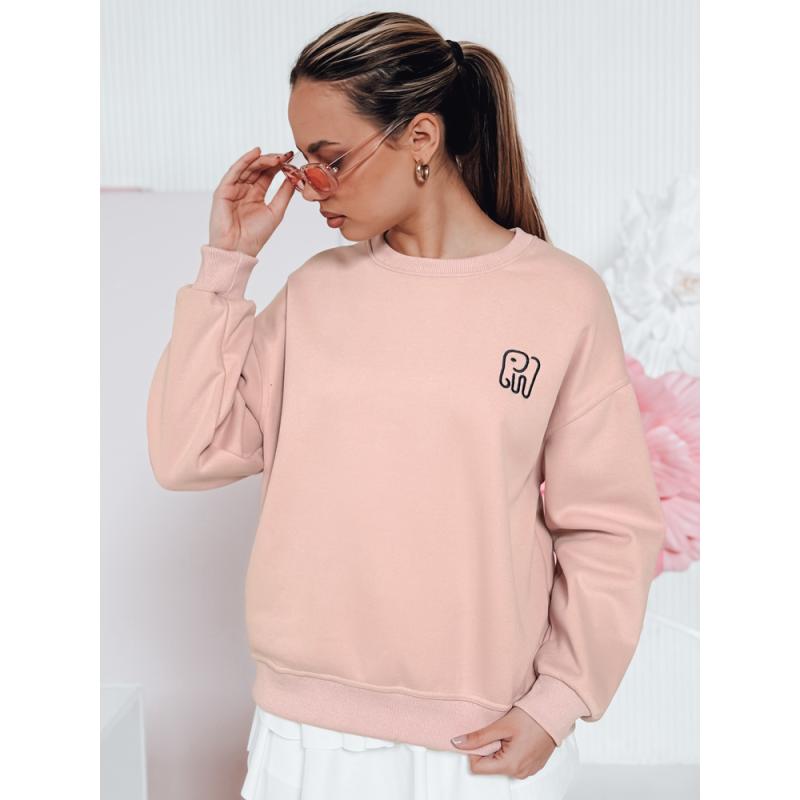 Női oversize hímzett pulóver SOFTSLON rózsaszínű