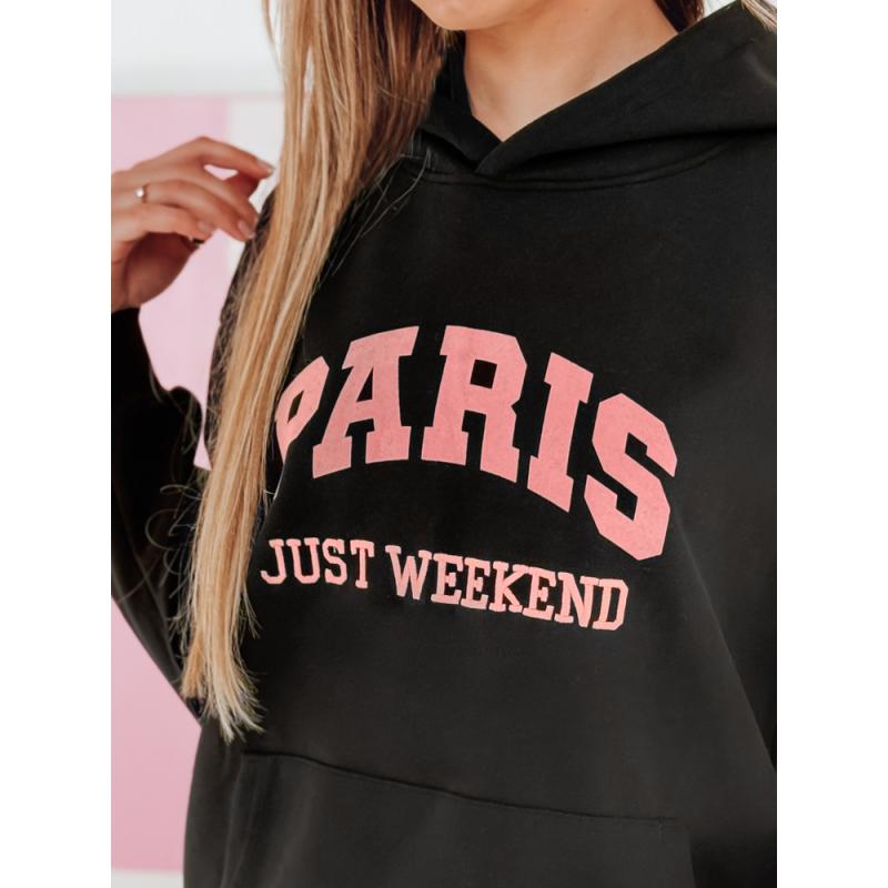 Női túlméretezett pulóver PARISSIA fekete