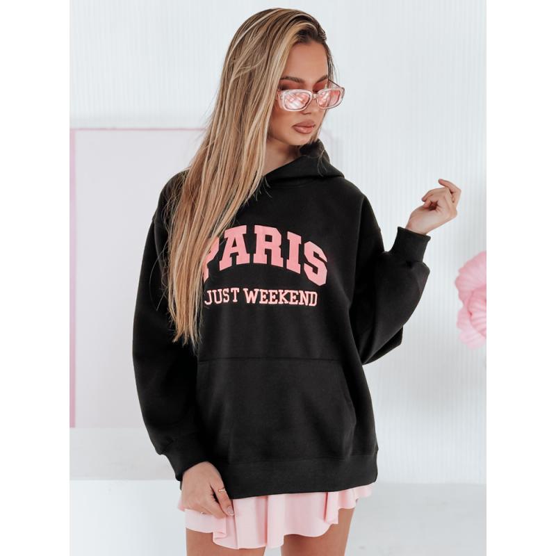 Női túlméretezett pulóver PARISSIA fekete