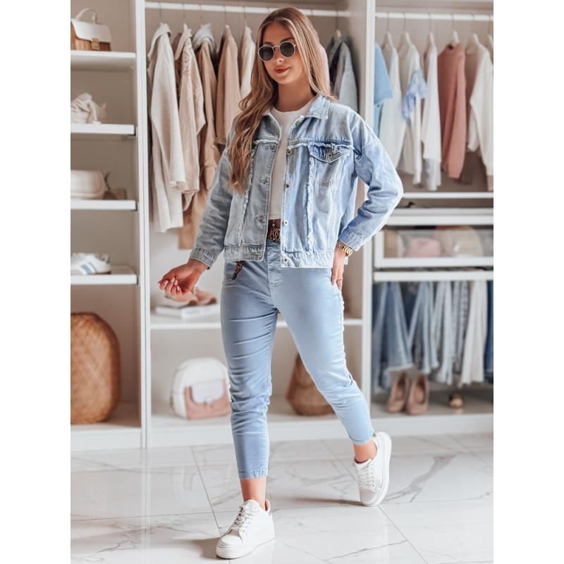 Dámské kalhoty MADELINA s páskem, modré