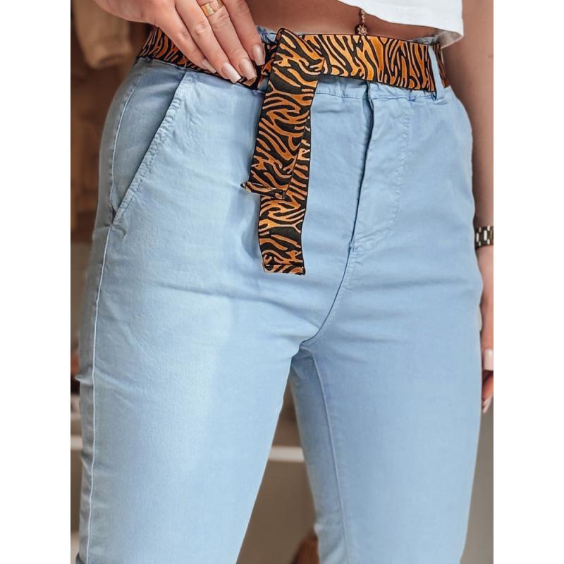 Dámské kalhoty MADELINA s páskem, modré