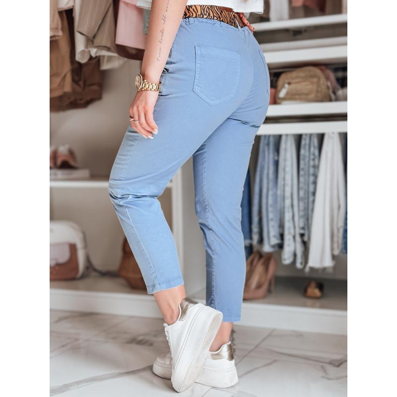 Dámské kalhoty MADELINA s páskem, modré