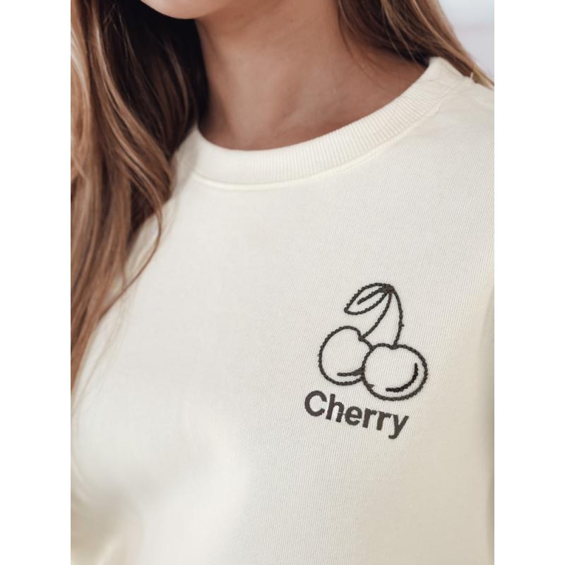 Dámská mikina oversize s výšivkou CHERSOFT ecru