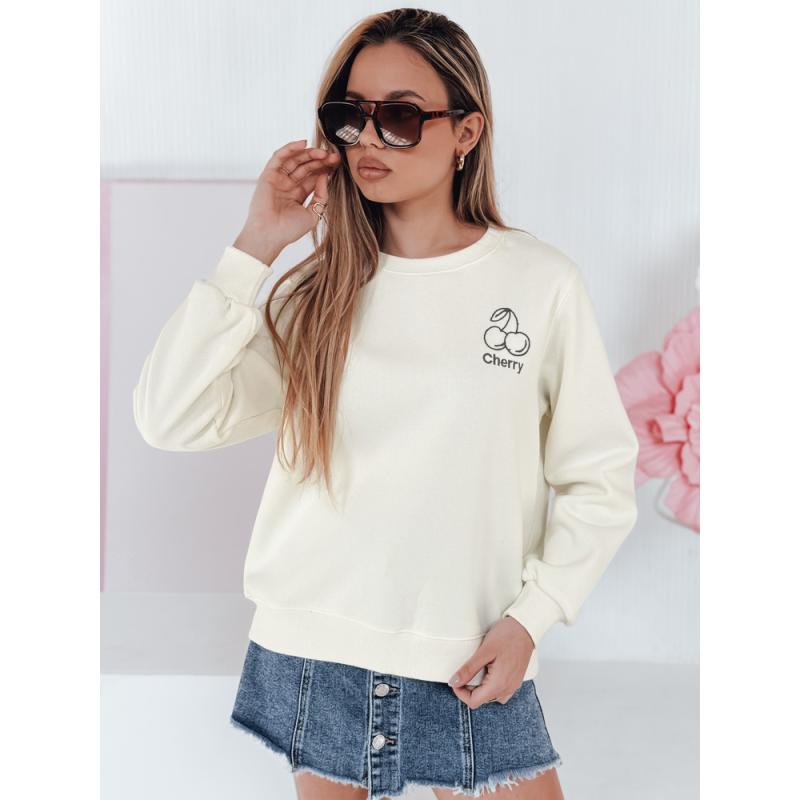 Dámská mikina oversize s výšivkou CHERSOFT ecru