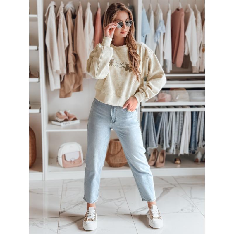 Dámská mikina nadměrné velikosti s motýly SPARKI ecru