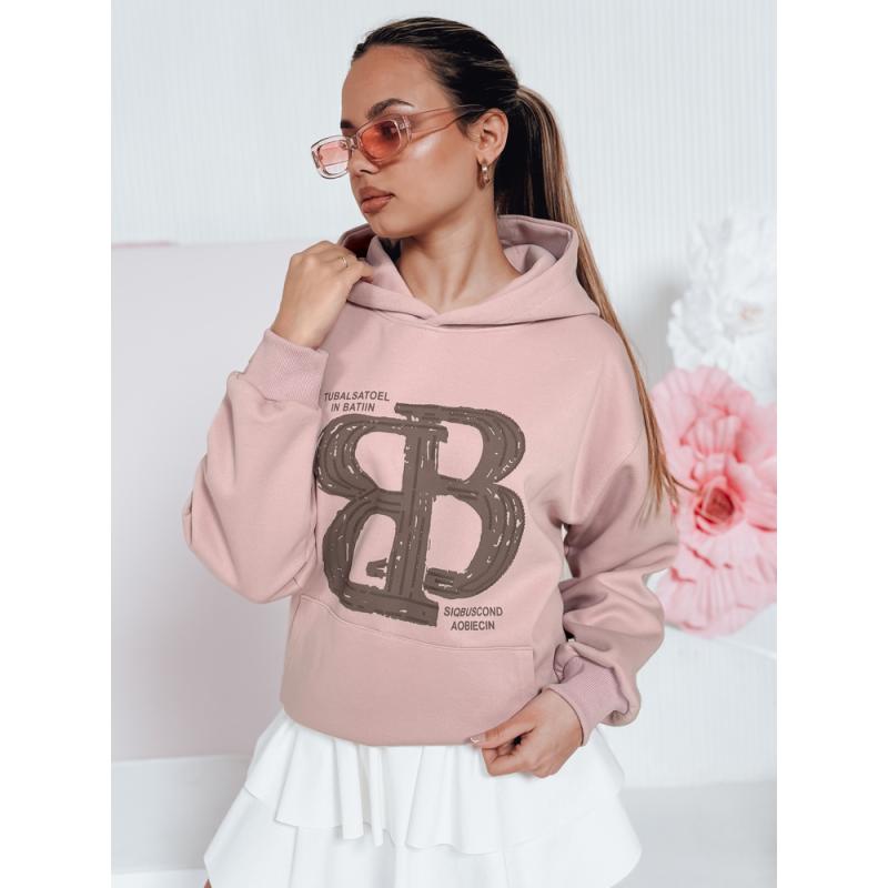 Női oversize kapucnis pulóver LITESSO rózsaszín