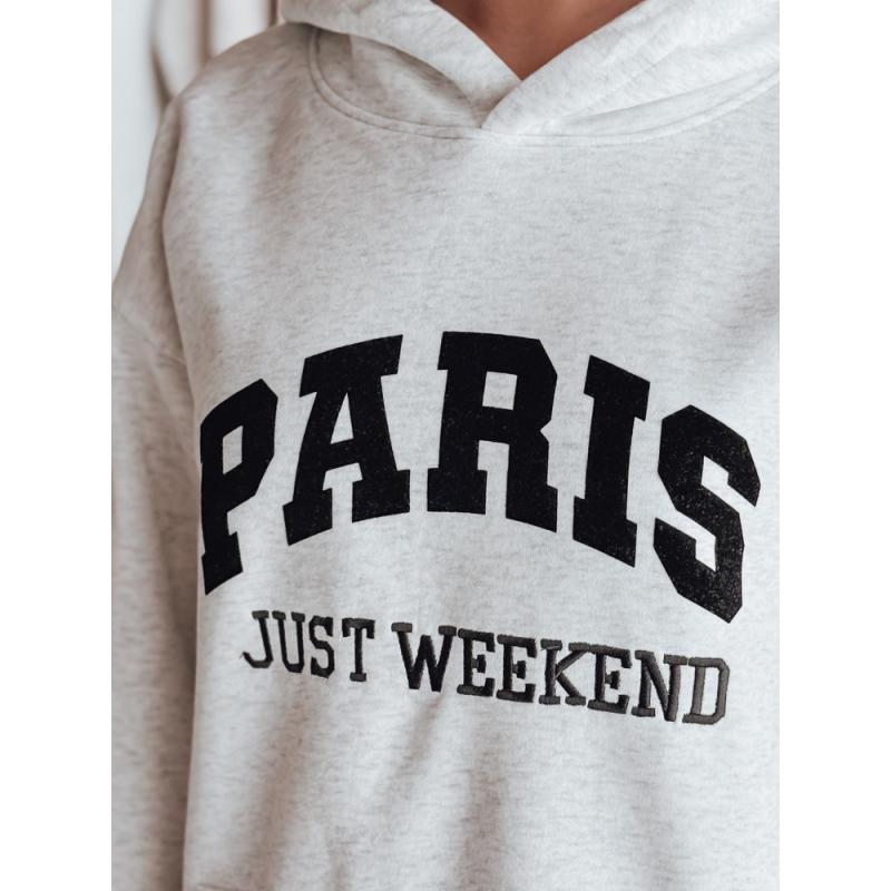 Női túlméretezett kapucnis pulóver kapucnival PARISSIA szürke