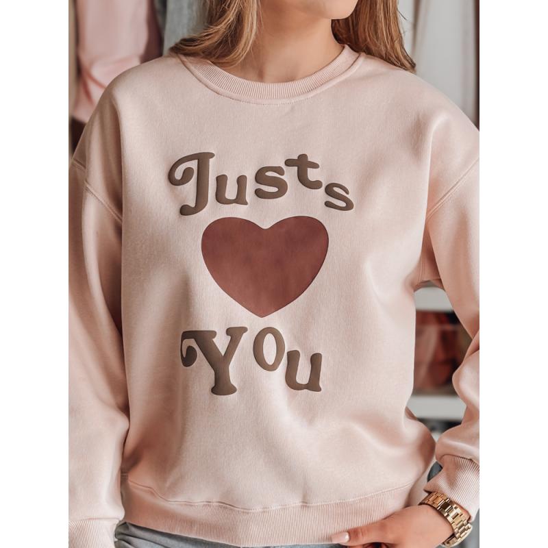 Női túlméretezett kapucnis pulóver FEELME nyomtatással rózsaszín