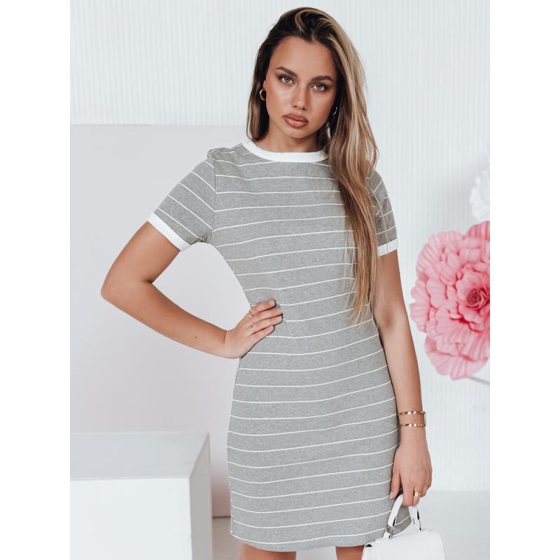 Női csíkos miniruha FITLINES szürke