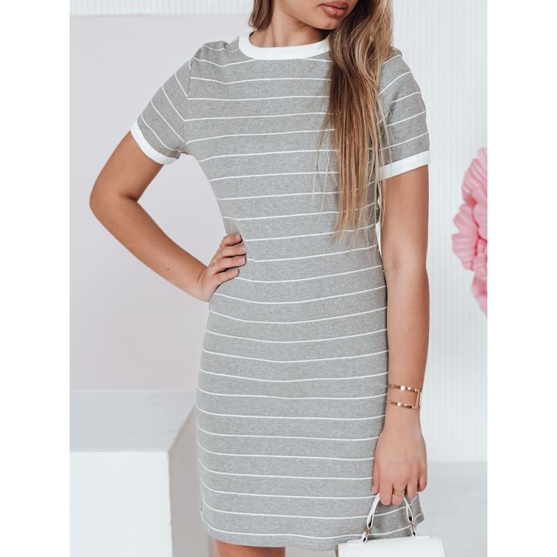 Női csíkos miniruha FITLINES szürke