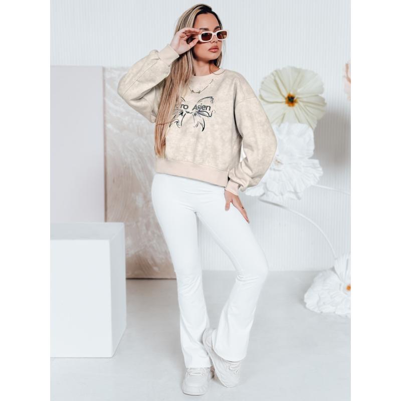 Női rövid oversize pulóver tie-dye mintával DENVIS világosszürke