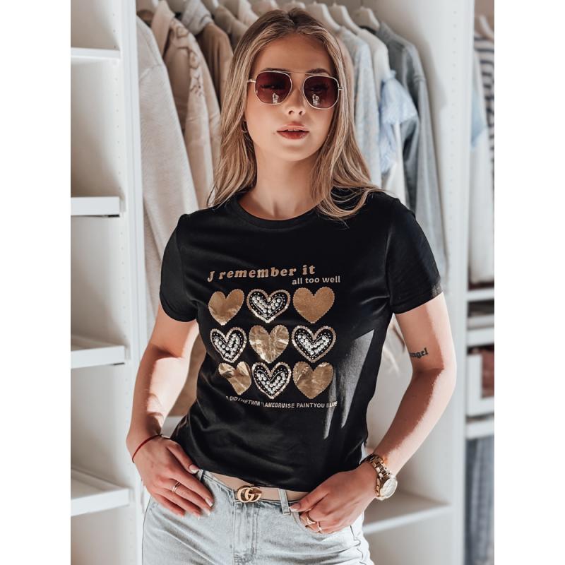 Dámske tričko so srdiečkom LOVETIK čierne