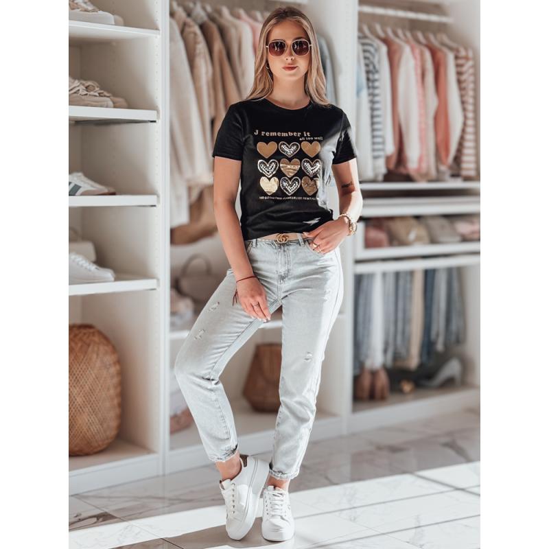 Dámske tričko so srdiečkom LOVETIK čierne