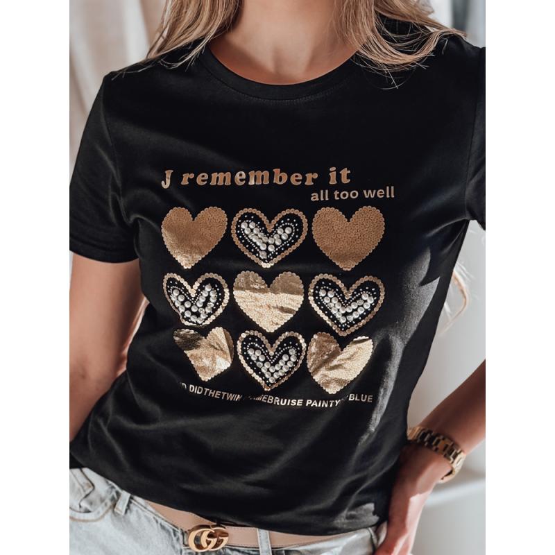 Dámske tričko so srdiečkom LOVETIK čierne