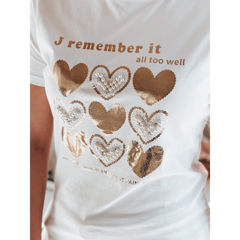 Dámske tričko so srdiečkami LOVETIK biele