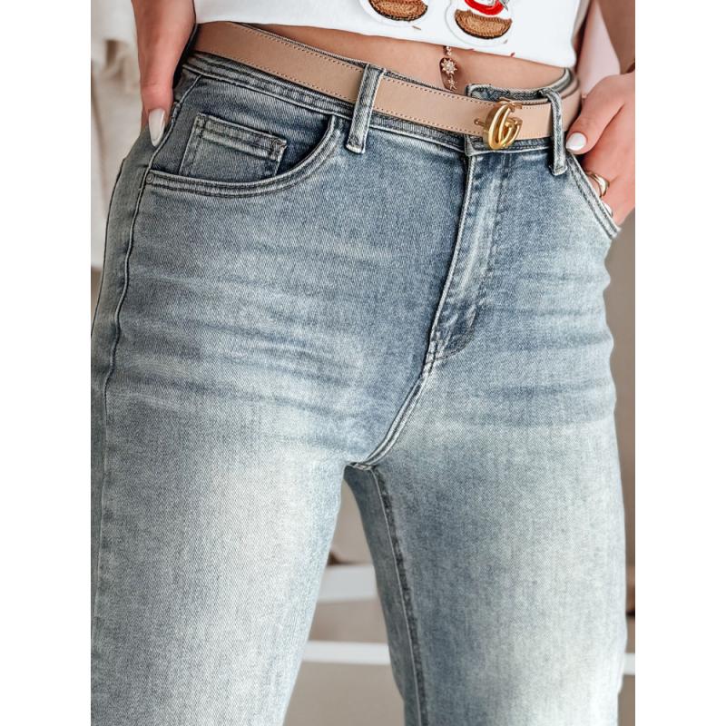 Női széles szárú farmernadrág LOSSLEG kék