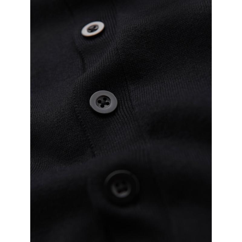 Pánský pletený svetr se strukturovanými puntíky - tmavě modrý V1 OM-SWSW-0118