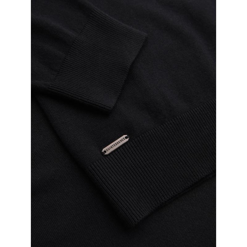 Pánský pletený svetr se strukturovanými puntíky - tmavě modrý V1 OM-SWSW-0118