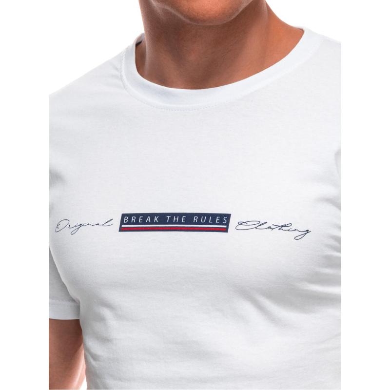 Férfi nyomtatott póló S2033 - fehér