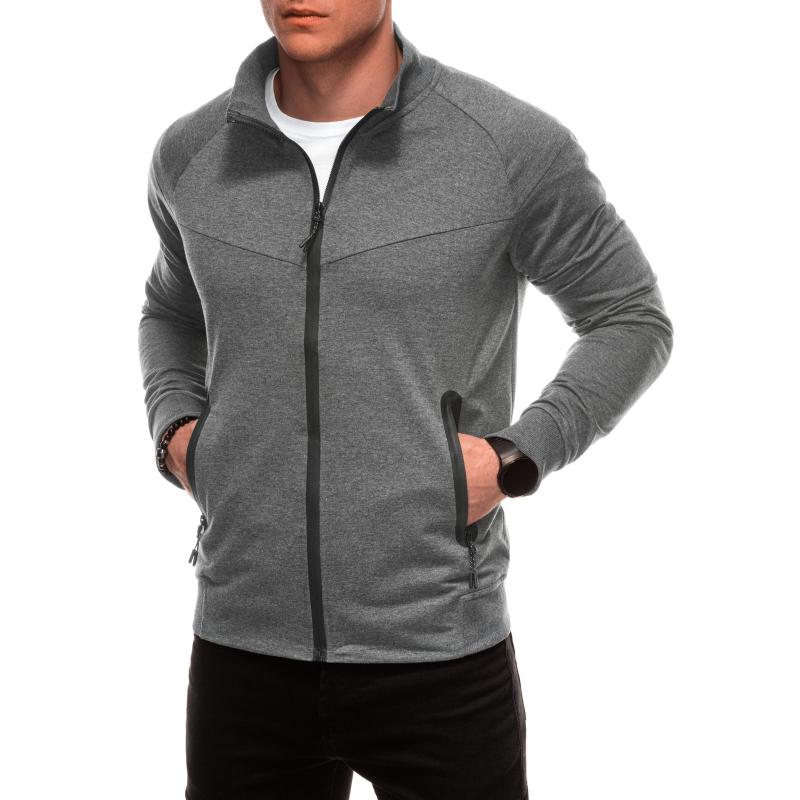 Pánska mikina s kapucňou B1591 - tmavosivá