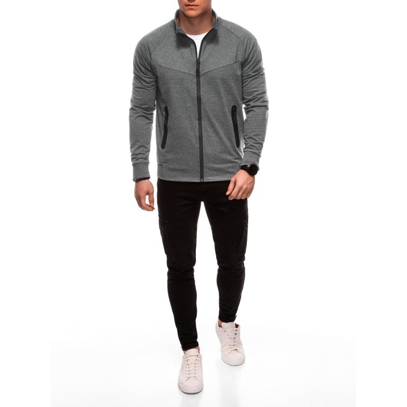 Pánska mikina s kapucňou B1591 - tmavosivá