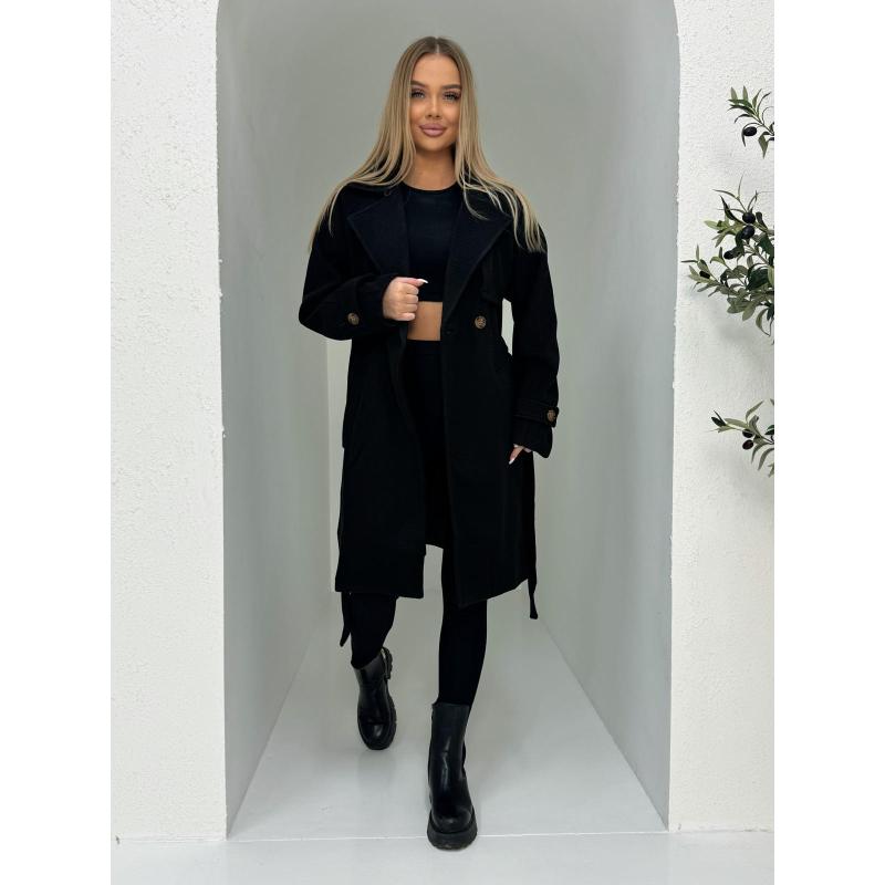 Módní dámský kabát CLR038 – černý