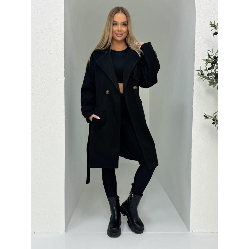 Módní dámský kabát CLR038 – černý