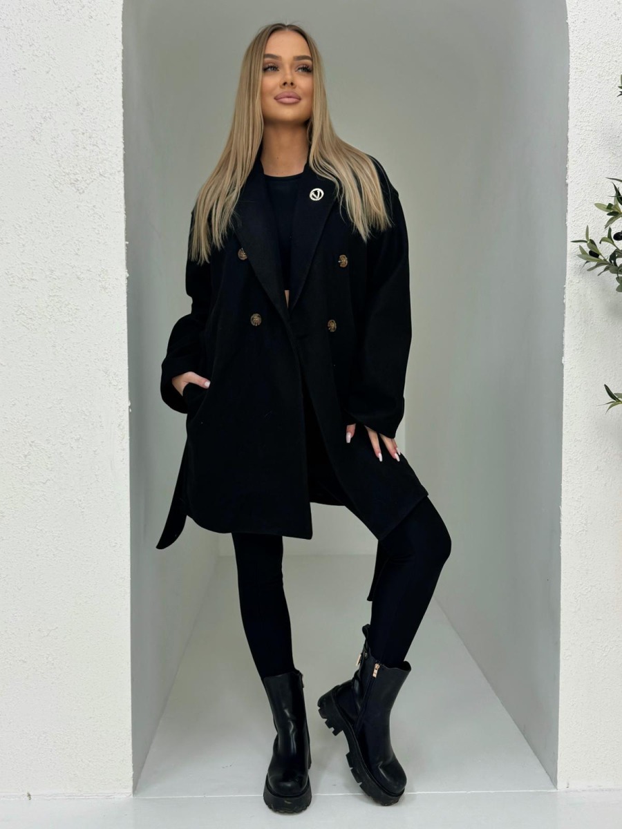 Módna dámska bunda CLR039 – čierna