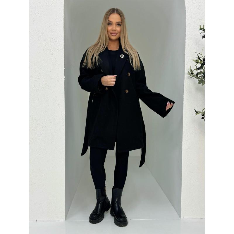 Módní dámský kabát CLR039 – černý