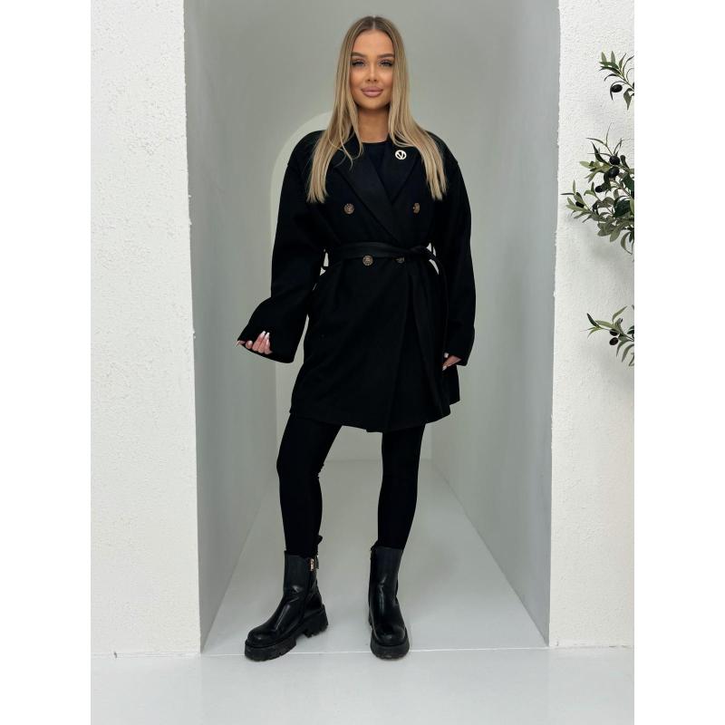 Módní dámský kabát CLR039 – černý