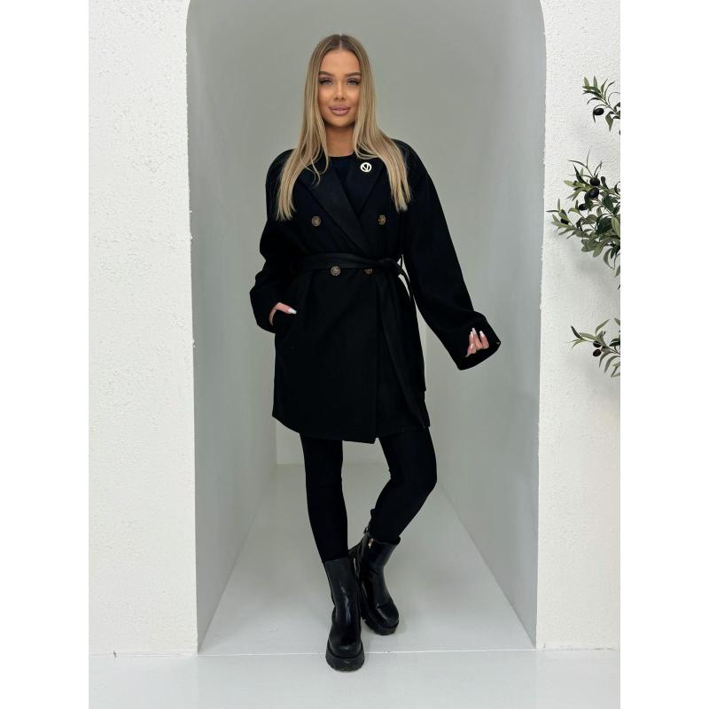 Módní dámský kabát CLR039 – černý