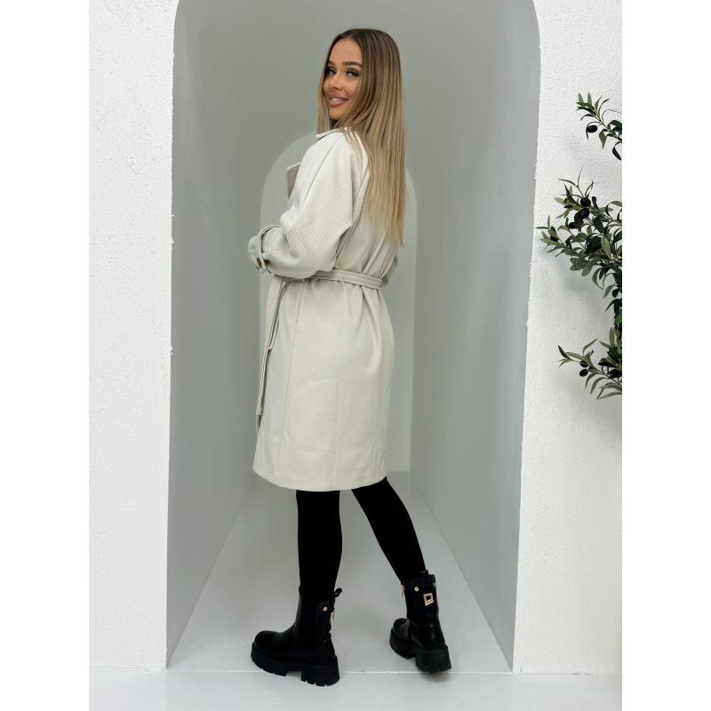 Módní dámský kabát CLR040 – béžový