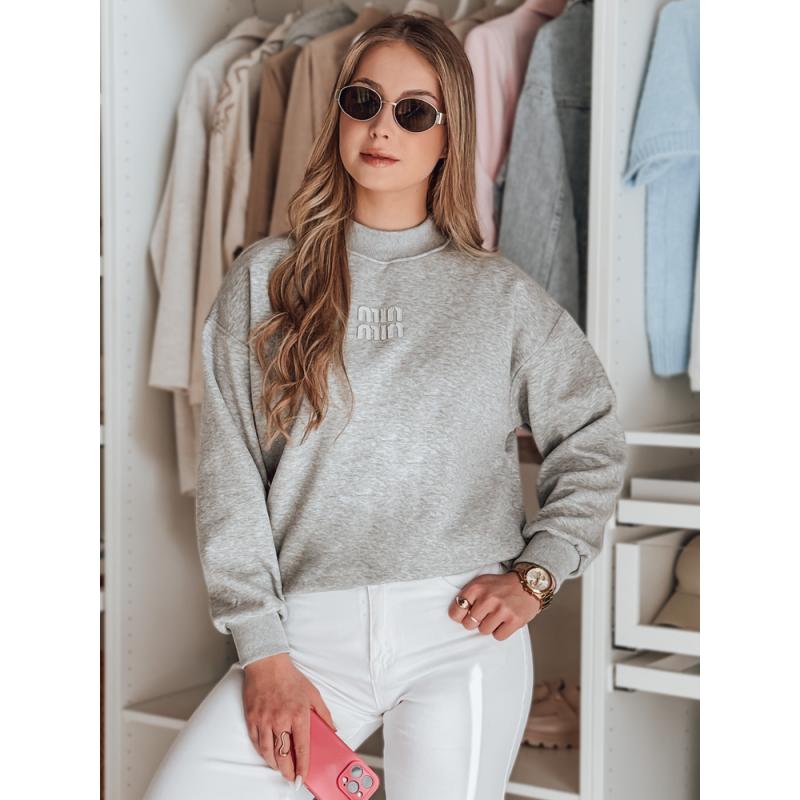 Dámská oversize mikina s nášivkou LOVASON šedá
