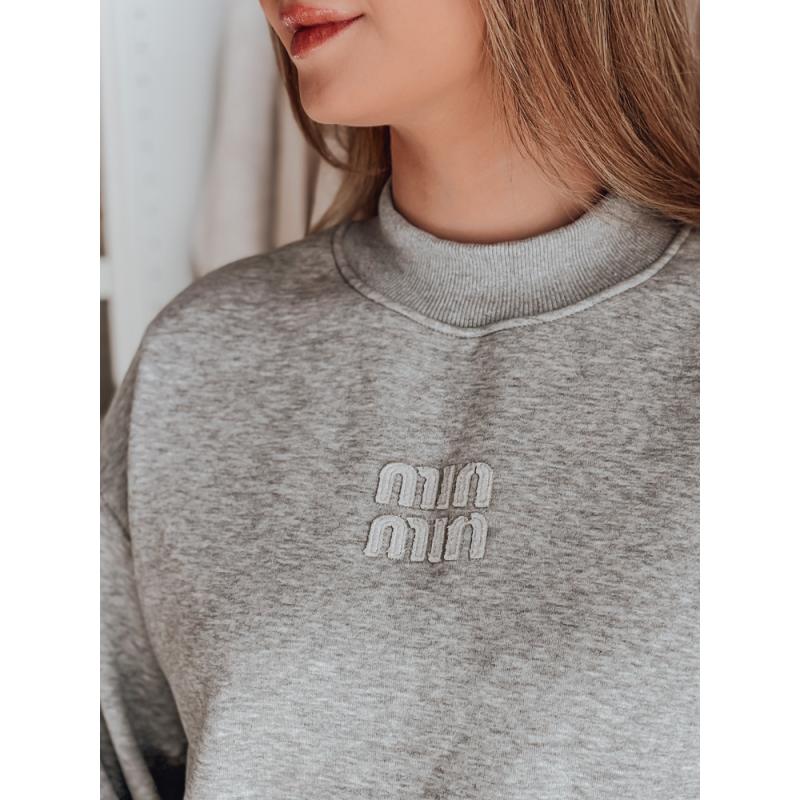 Női oversize pulóver LOVASON felirattal, szürke