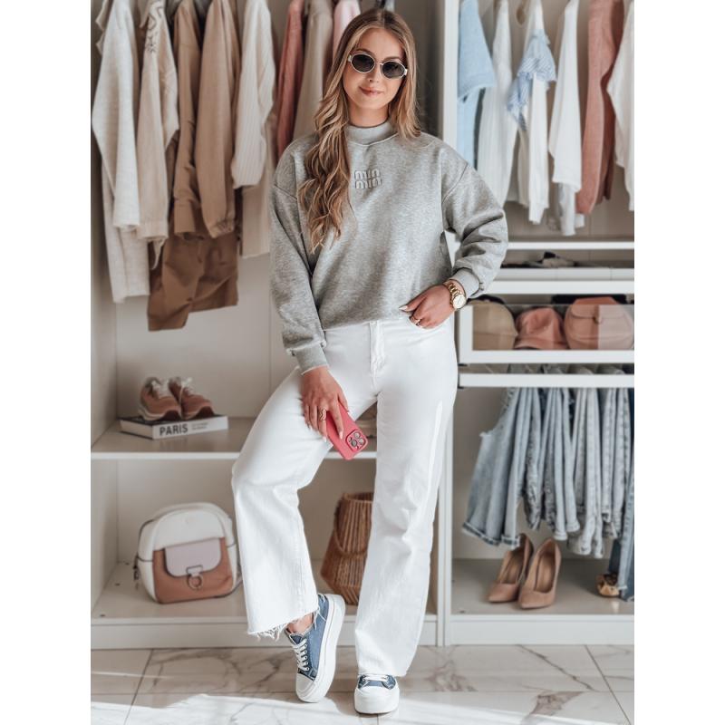 Női oversize pulóver LOVASON felirattal, szürke