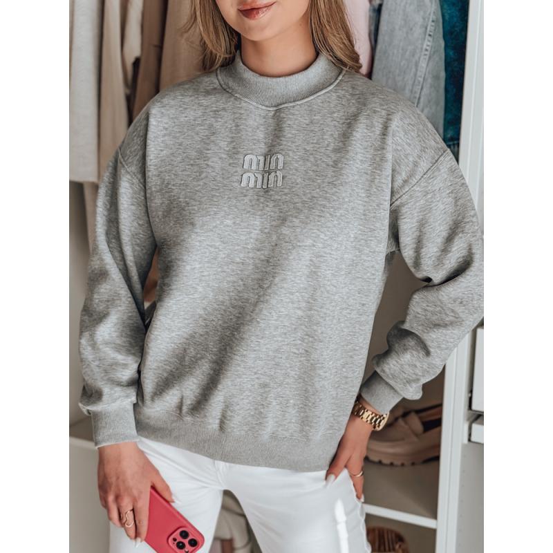 Női oversize pulóver LOVASON felirattal, szürke