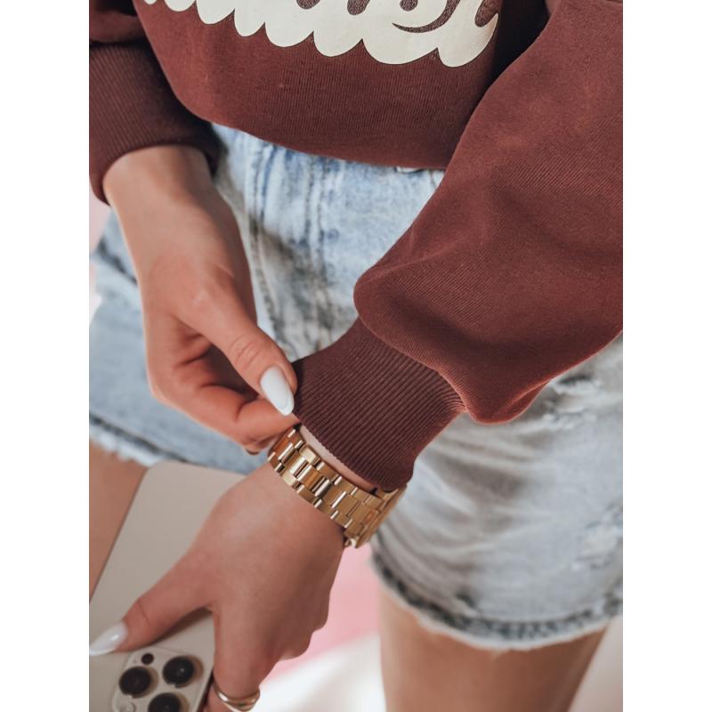 Női oversize pulóver MISOBEARS medvékkel, bordó