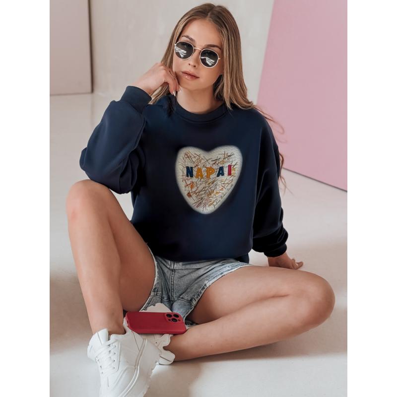 Női oversize pulóver SERDUCHOVA szívvel, gránátvörös