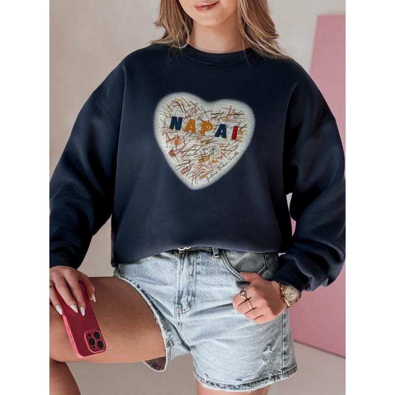 Női oversize pulóver SERDUCHOVA szívvel, gránátvörös