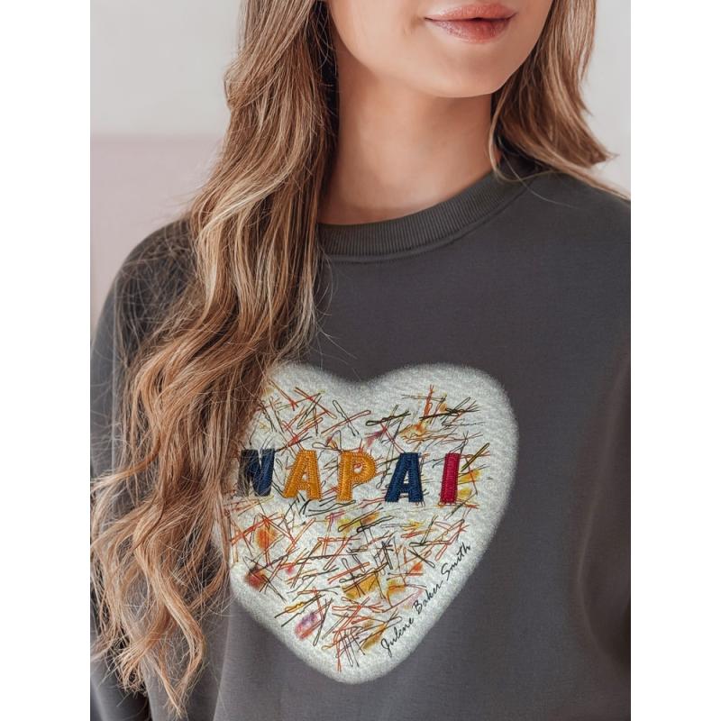 Dámská oversize mikina se srdcem SERDUCHOVA grafitová