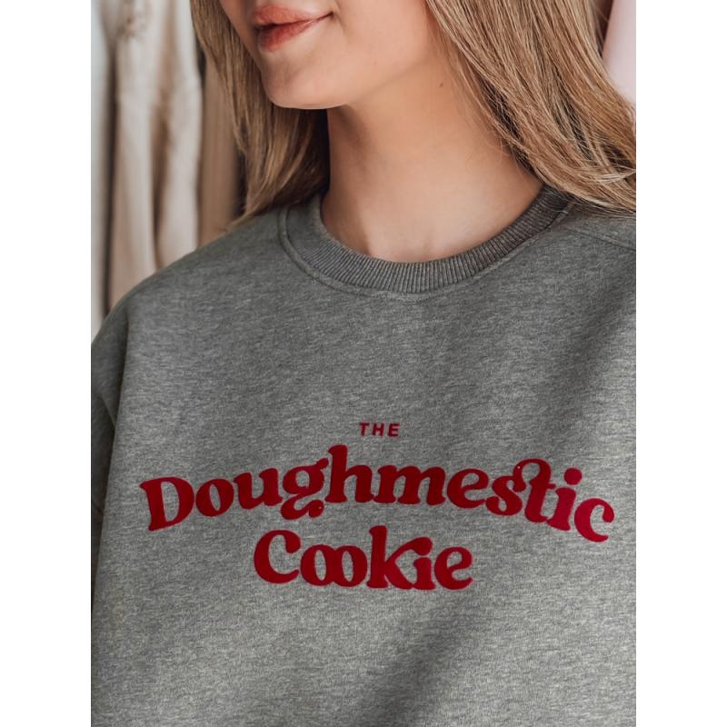 Dámská oversize mikina s potiskem COOKIES tmavě šedá
