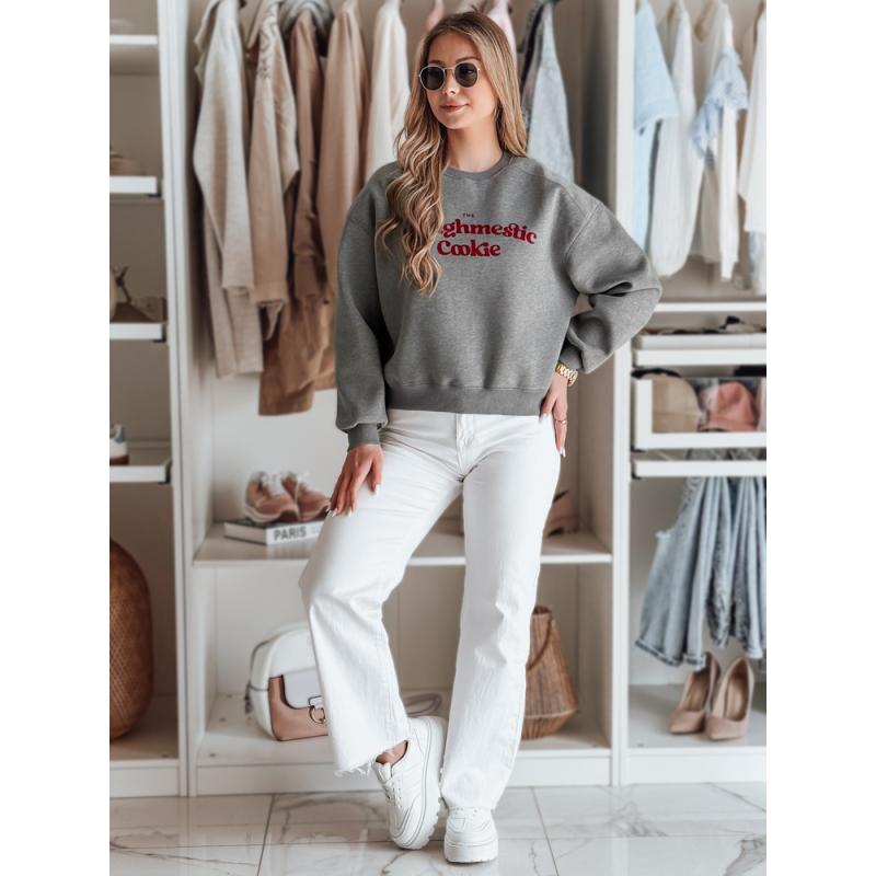 Dámská oversize mikina s potiskem COOKIES tmavě šedá