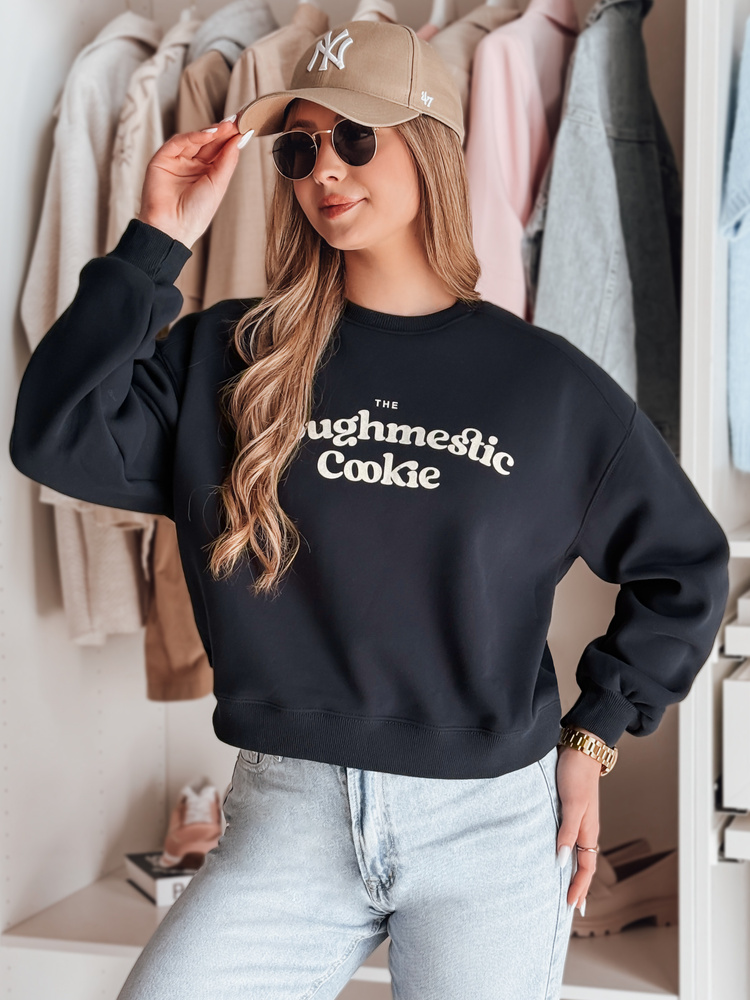 Dámska oversize mikina s potlačou COOKIES granátová
