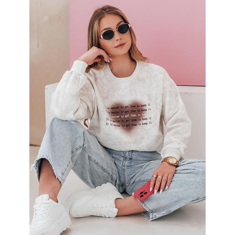 Dámská oversize mikina tie-dye se srdcem DESSER šedá