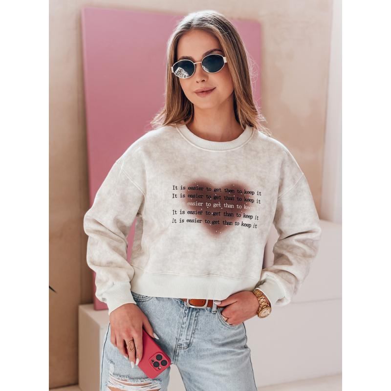 Női oversize pulóver tie-dye szívvel, DESSER szürke