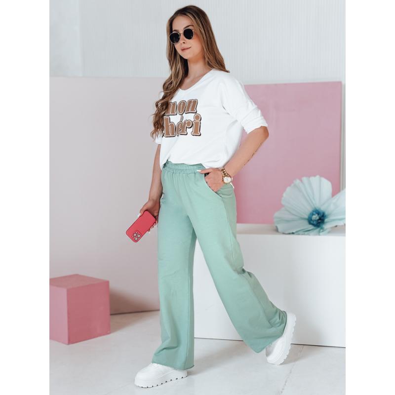 Dámské tepláky se širokými nohavicemi DRESLINA mint