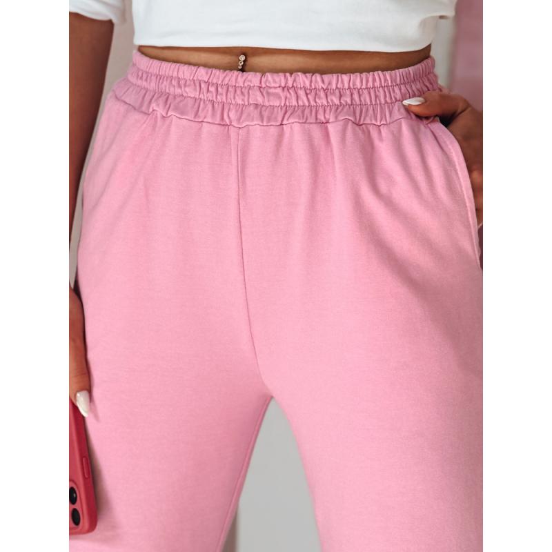 Dámské tepláky se širokými nohavicemi DRESLINA růžové